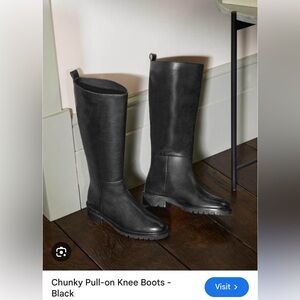 Boden Black Over the Knee Boots